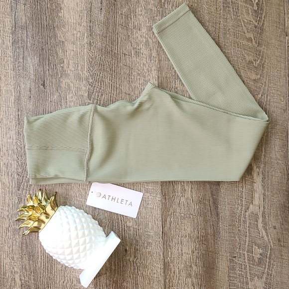 NWT! Athleta Elation Rib Tight - Shadow Olive - Picture 4 of 10